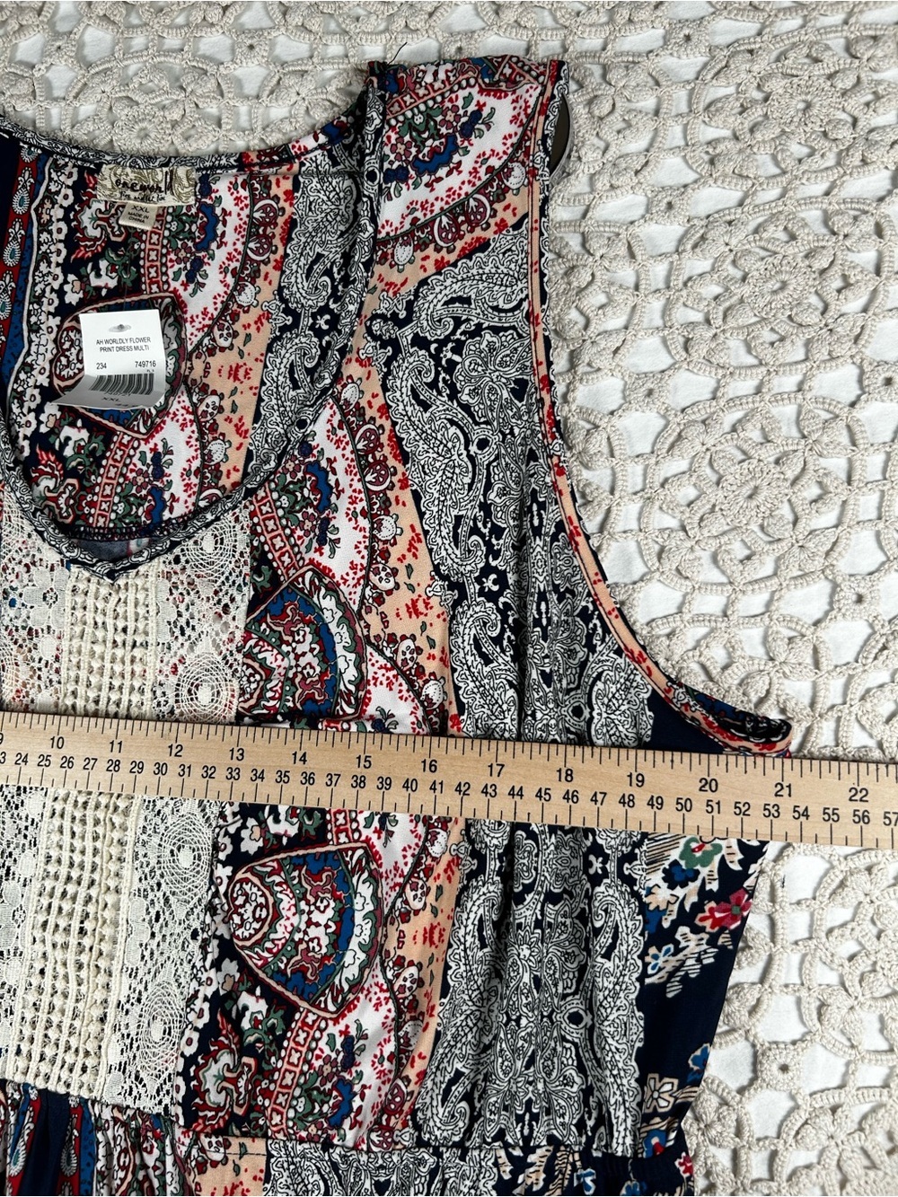 NWT One World Live & Let Live Womens Boho Sleeveless Dress Size XXL flower print - Picture 14 of 15